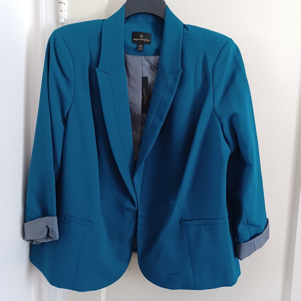 Teal Business Suit Jacket. Never worn. Size: 3X